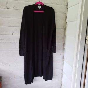 Long Black Old Navy Open Cardigan with pockets